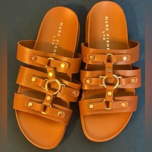 Marc Fisher Women's Brown Slide Sandals